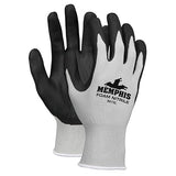 Memphis Economy Foam Nitrile Gloves, Large, Gray/Black, 12 Pairs