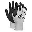Memphis Economy Foam Nitrile Gloves, Large, Gray/Black, 12 Pairs