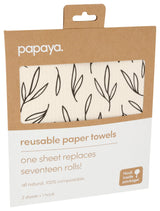 Papaya. Call Me Twiggy Reusable Paper Towels 2 Count, 2 CT