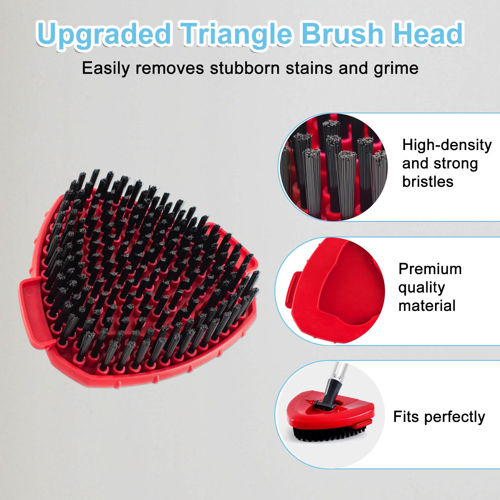 Spin Mop Handle, Mop Replacement Head,Brush,Base Compatible with OCedar EasyWring 1 Tank,2 Microfiber Mop Refills,1 Mop Base,1 Brush and 30-58" Mop