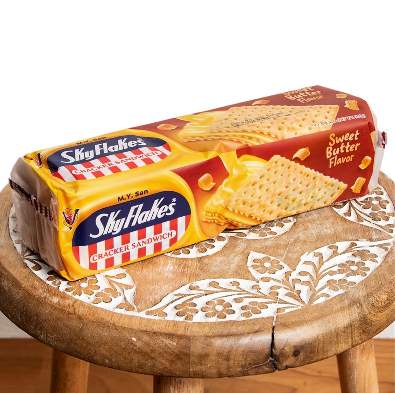 M.Y. San Cracker Sandwich Sweet Mantikilya (Sweet Butter Cream) Flavor, 300g (10.58 oz) 3 Pack