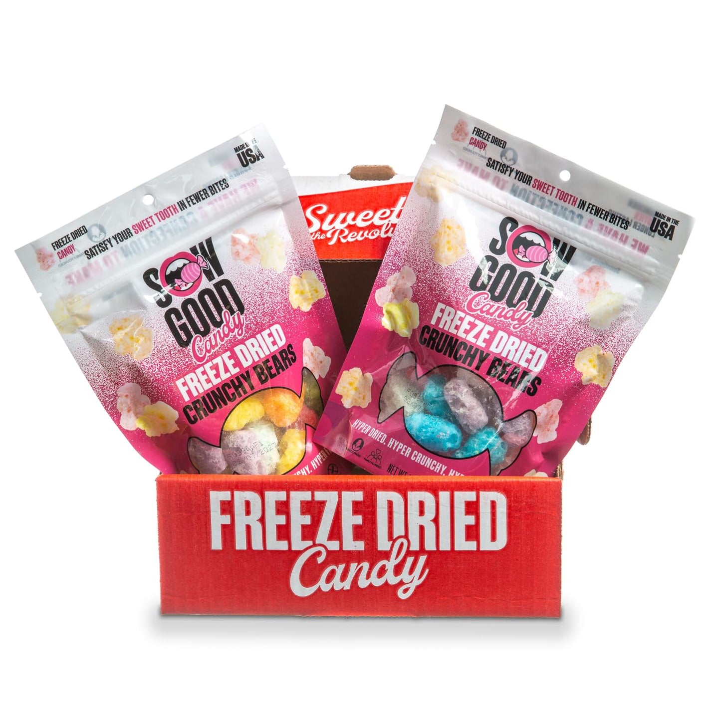 Sow Good Freeze Dried Candy Crunchy Bears 2 Pack - Perfect for Snacking & Parties