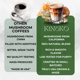 Kinoko USDA Organic Mushroom Coffee 30 Servings with MCT Oil, Instant Creamy Coffee Mix with 7 Adaptogenic Mushrooms for Focus, Energy & Wellness, USA