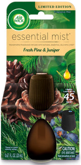 Air Wick Essential Mist Refill, 1 ct, Fresh Pine and Juniper, Essential Oils Diffuser, Air Freshener, Fall scent, Fall decor