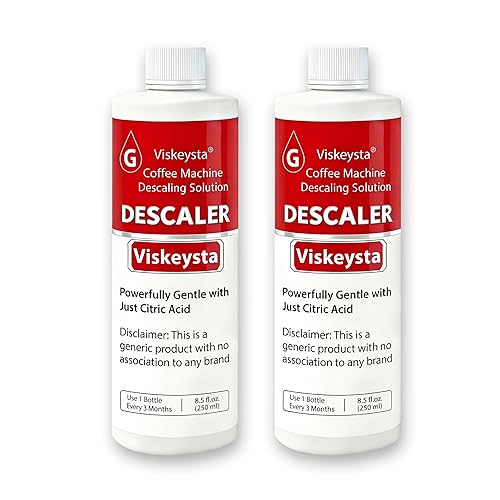 Viskeysta Descaling Solution Compatible with Braun Coffee Machines, 2 Bottles (250ml/8.5 fl oz each)