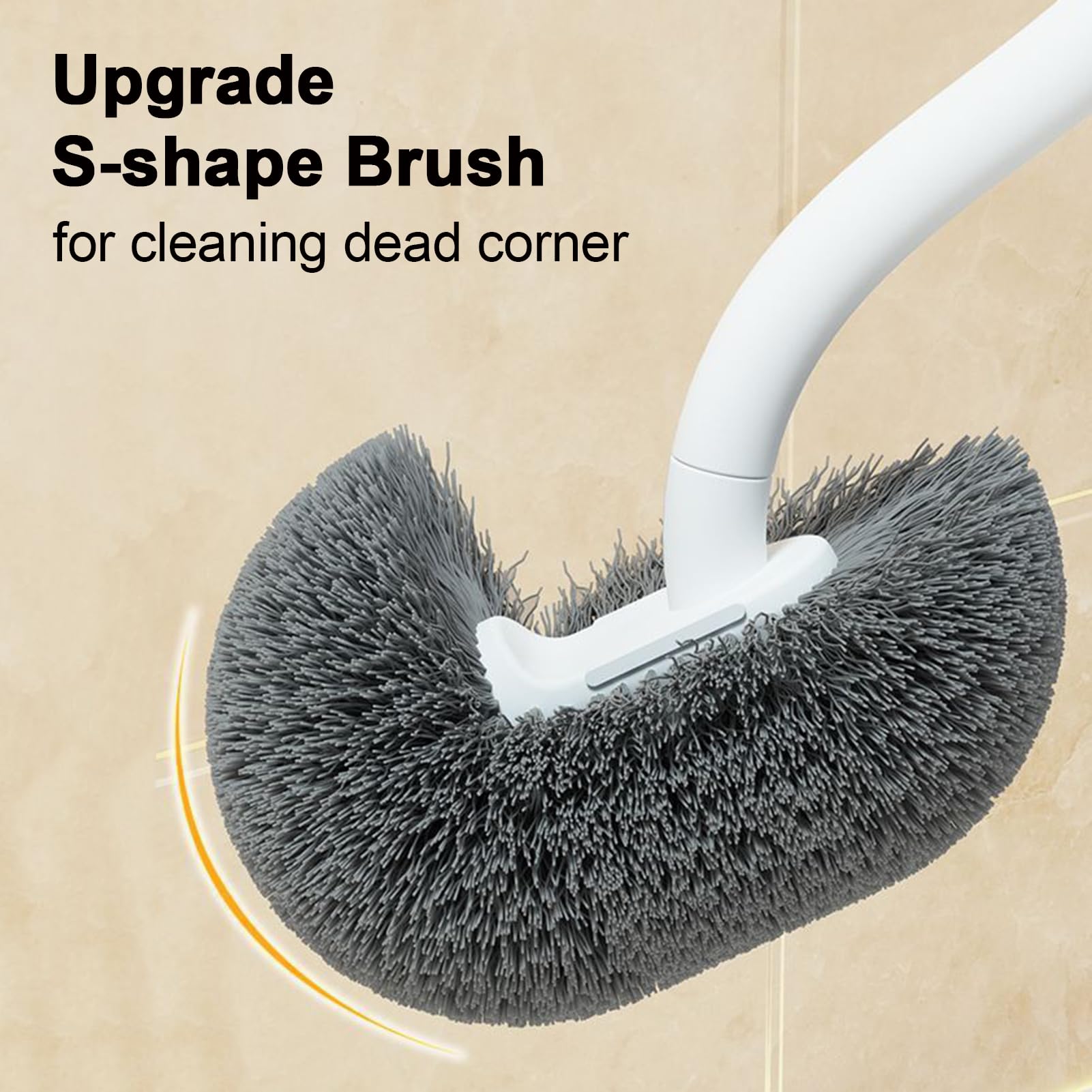2 Pack Toilet Brush with Hooks, Upgrade S-Shape Toilet Bowl Brush, Deep Cleaning Toilet Brushes Without Dead Corner, Easy to Clean Toilet Rim