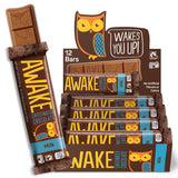 Awake Caffeinated Chocolate Bars - Milk Chocolate, 12 Bars - 100mg Caffeine - 1 Bar Equals 1 Cup of Coffee - Individually Wrapped Energy - Fairtrade