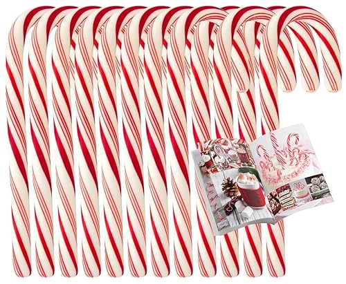 KANDYRIFIK CANDY CANES Peppermint Flavored | Red & White Stripes Individually Wrapped | Creative Idea Booklet Included (80 COUNT)