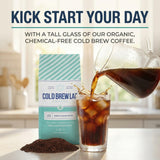 Cold Brew Organic Coarse Ground Coffee, Colombian Supremo, Dark Roast, Coarse Grind for Cold Brew Coffee & French Press,1 LB