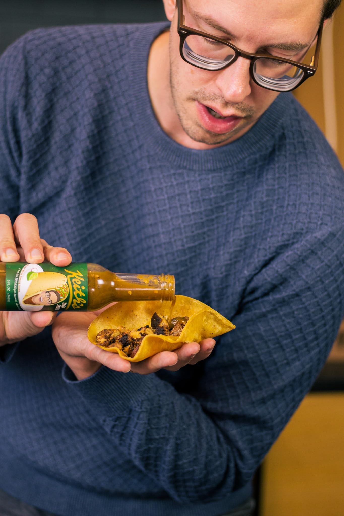 Keith's Taco Sauce by Heatonist, Mild Hot Sauce Made with Natural Ingredients: Serrano & Jalapeno Peppers, 5 fl oz Bottle (1-Pack)