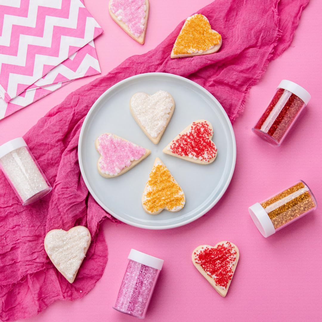 Sweets Indeed Sprinkles, 4 Pack, Edible Sprinkle Mix, Perfect for Cake Decorations, Baking, Ice Cream, Cookies, Cupcake Topper (Sweetheart Sugar)
