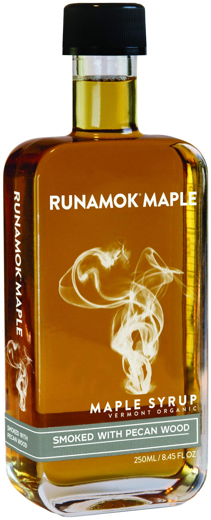 Runamok Pecan Wood Smoked Maple Syrup Organic - Authentic & Real Vermont Maple Syrup | Pure Strong Flavor | Great for BBQ, Broiled Salmon