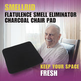 SmellRid Activated Carbon Chair Pad - 16” x 16” Flatulence Deodorizer Seat Cushion - Activated Charcoal Odor Absorber Seat Pad for Office Chair, Home