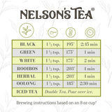 Nelson's Tea Dark Chocolate Cherry - Cut & Sifted Pu-erh Black Tea Loose Leaf with Rich Blend of Chocolate Chips, Wild Cherry Bark, Cacao Nibs