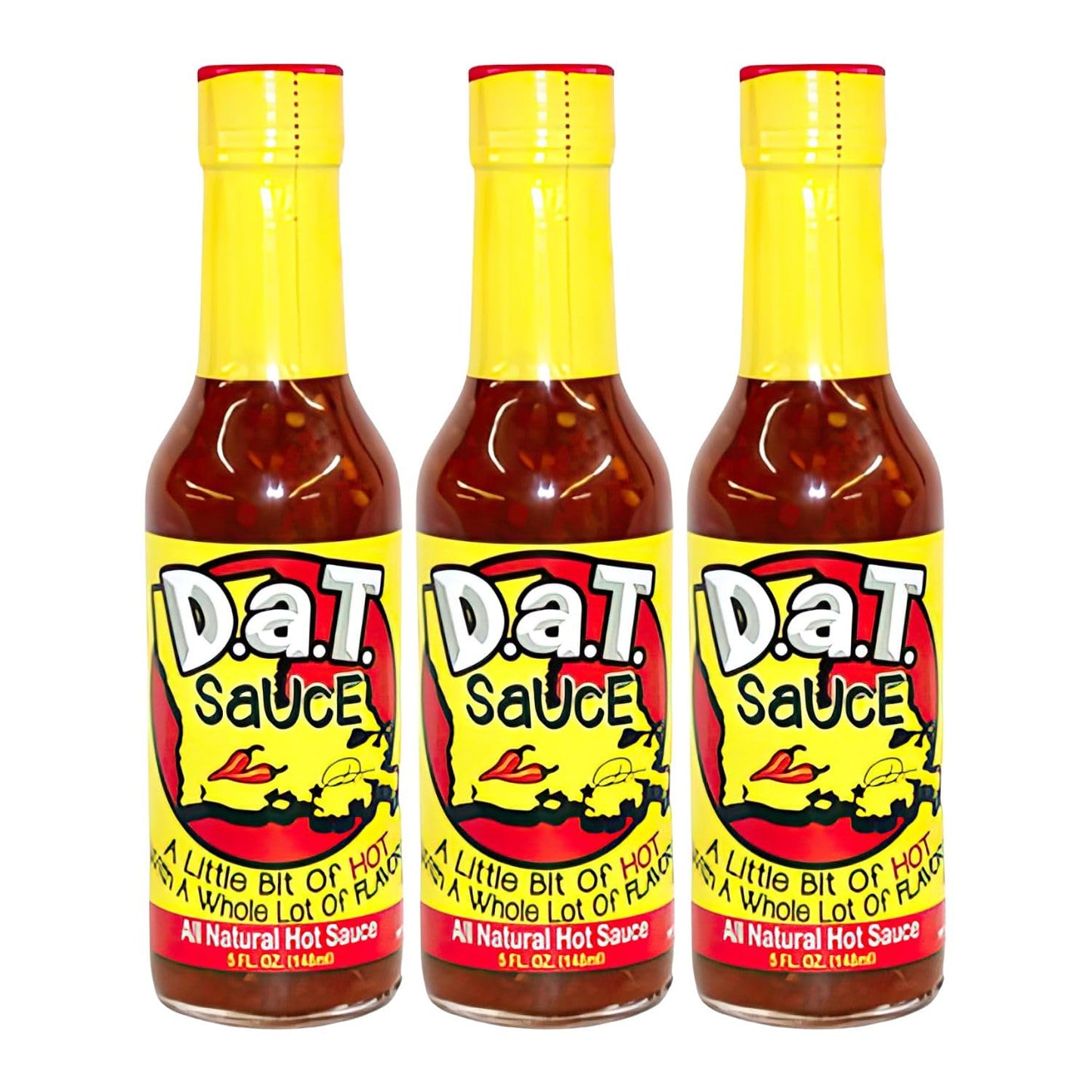 D.a.T. SaUcE, The True Louisiana Original, Gluten Free, No MSG, No Preservatives, All Natural, Modern Mild Cajun Spices & Flavors, 5 oz (3 Pack)