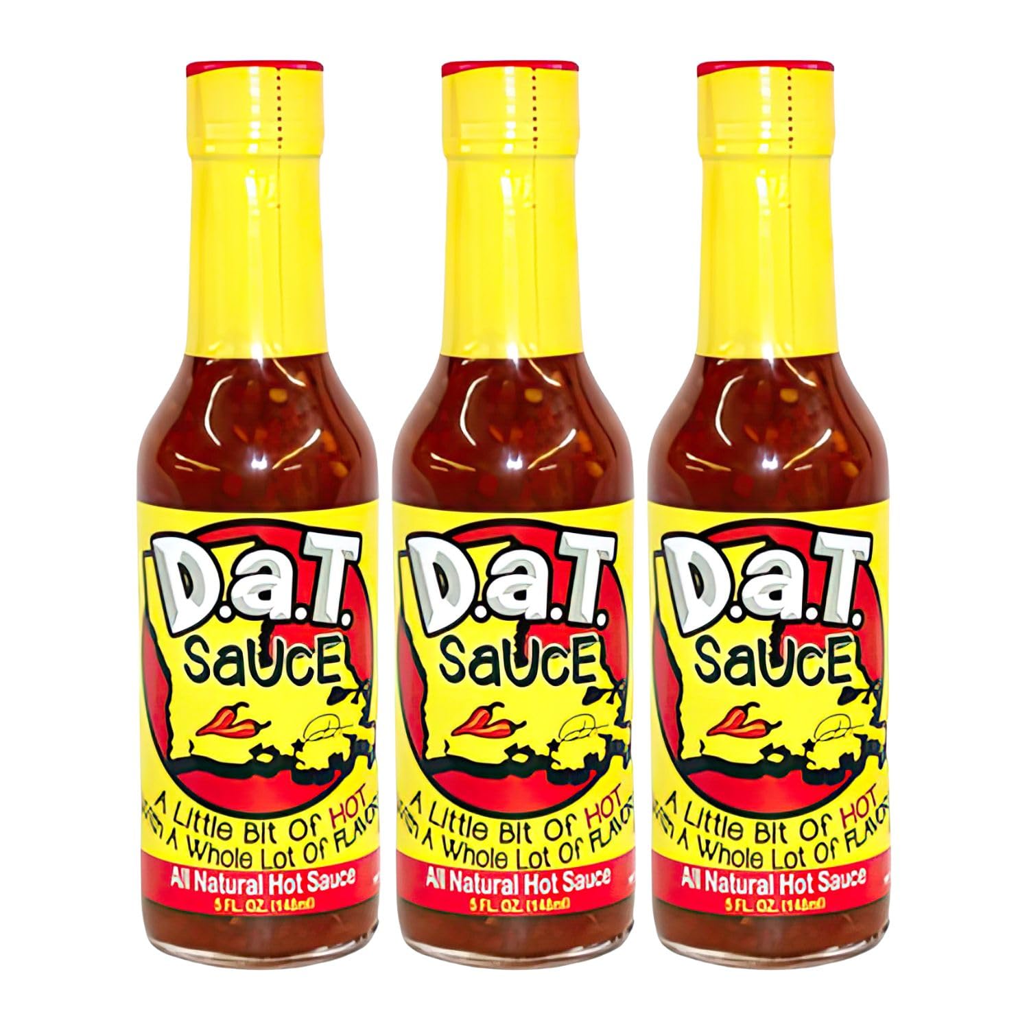 D.a.T. SaUcE, The True Louisiana Original, Gluten Free, No MSG, No Preservatives, All Natural, Modern Mild Cajun Spices & Flavors, 5 oz (3 Pack)