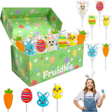 Happy Easter Variety Pack Lollipops Suckers, Colorful Easter Eggs, Yellow Bunny Rabbit, Orange Carrot Designs Fat-Free, Individually Wrapped Easter