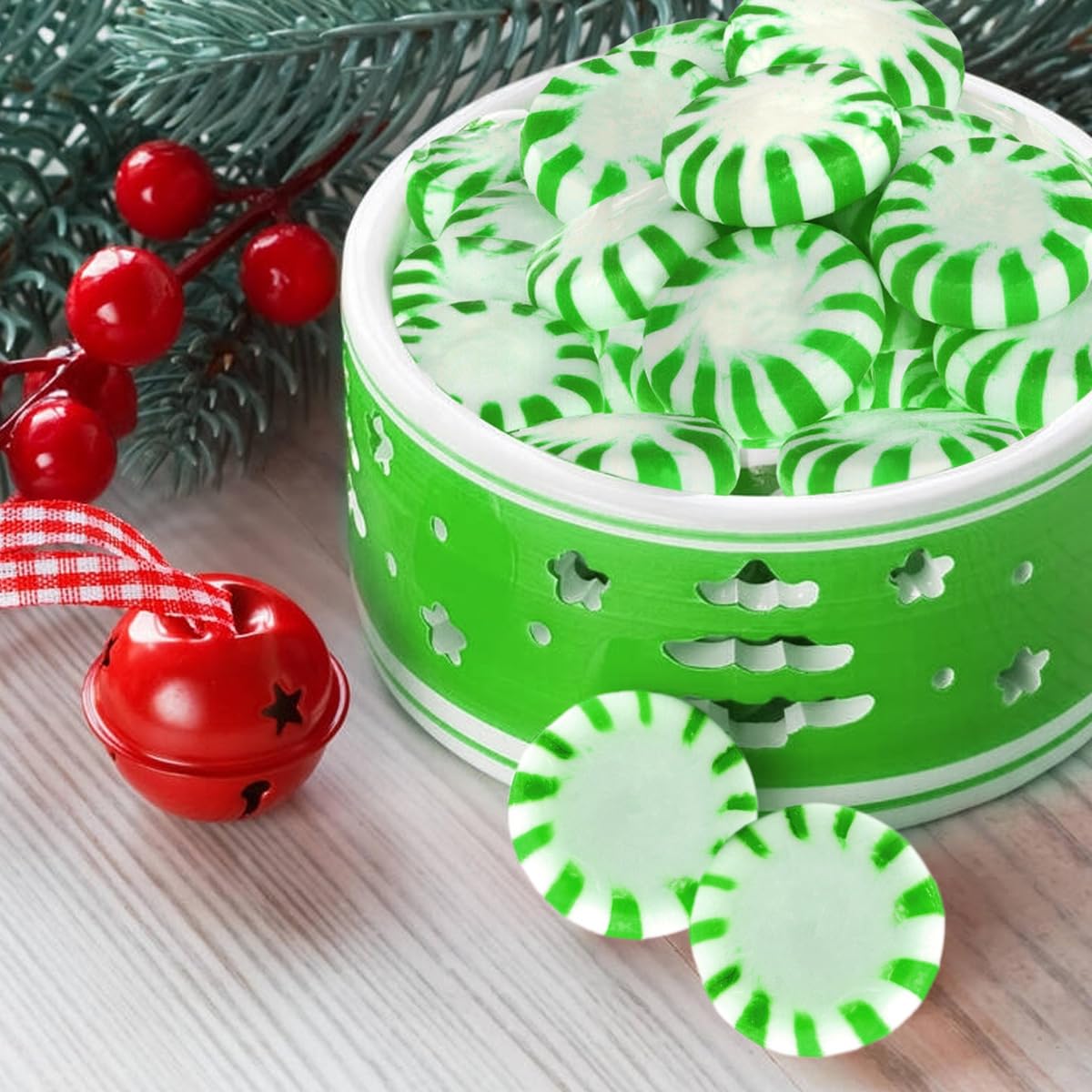 Starlight Spearmint Candy Individually Wrapped, Starlight Mints Bulk Individually Wrapped Spearmint Christmas Candy for Office, Hard Candy Starlight