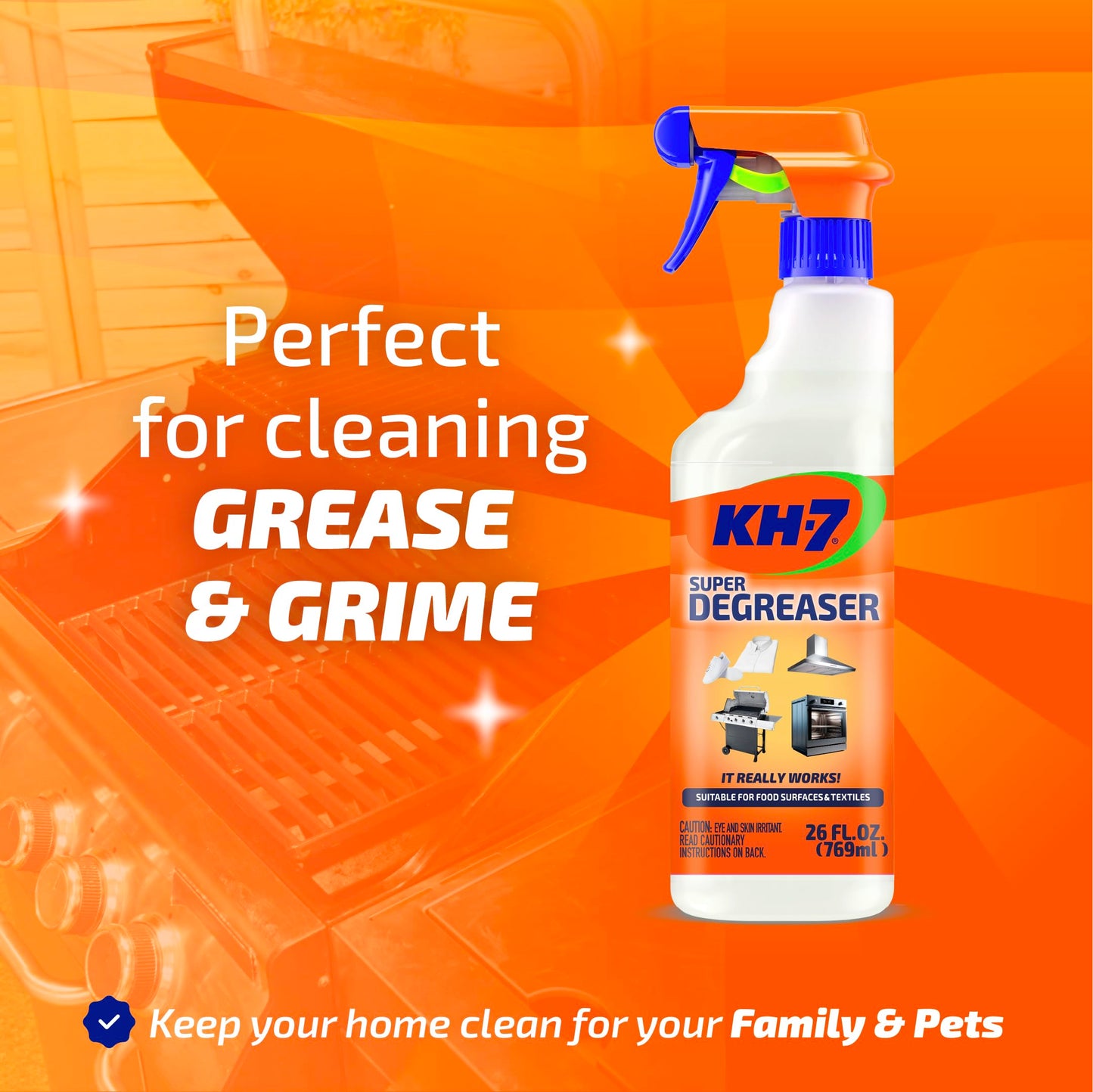 KH-7 Super Degreaser Multipurpose Cleaning Spray: The Heavy Duty All Purpose Cleaner for Your Home, Kitchen, Garage, Car & Laundry | Total Cleaner