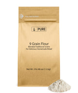 Pure Original Ingredients 9 Grain Flour (3 lb), Bread, Dough, Storable, Transportable, No Additives or Fillers