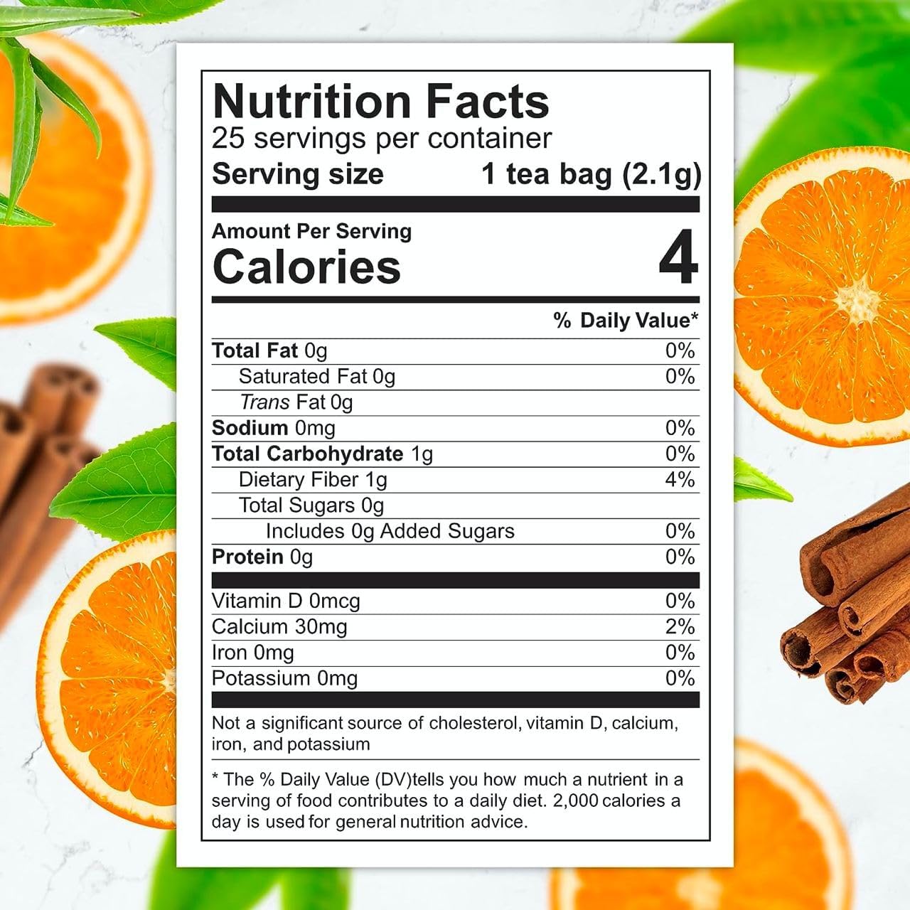 Total Tea SIimming Detox Tea Caffeine Free - 25 Day Detox - Herbal Tea with Chamomile, Hibiscus Tea & Ginger Root for Colon Cleanse - Natural Citrus