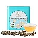 Essencesip Jasmine Pearl Green Tea Loose Leaf, 6oz Tin - 4x Scented Dragon Pearls with Deep Jasmin Aroma, Smooth Taste, USDA Organic, Ethically