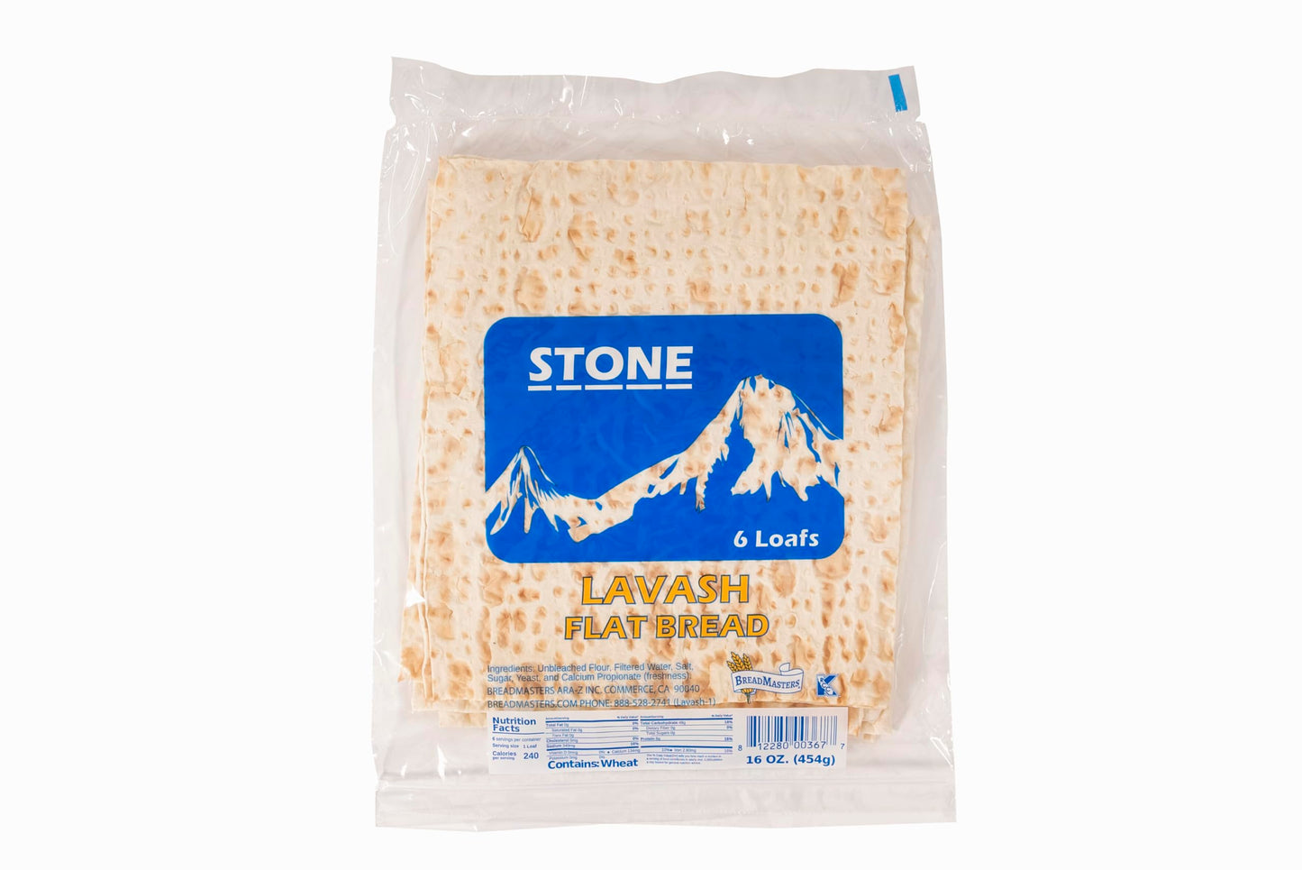 Stone Lavash Flat Bread 4 Packs of 6 (24 Total) No Cholesterol, Fat Free, Vegan, Kosher