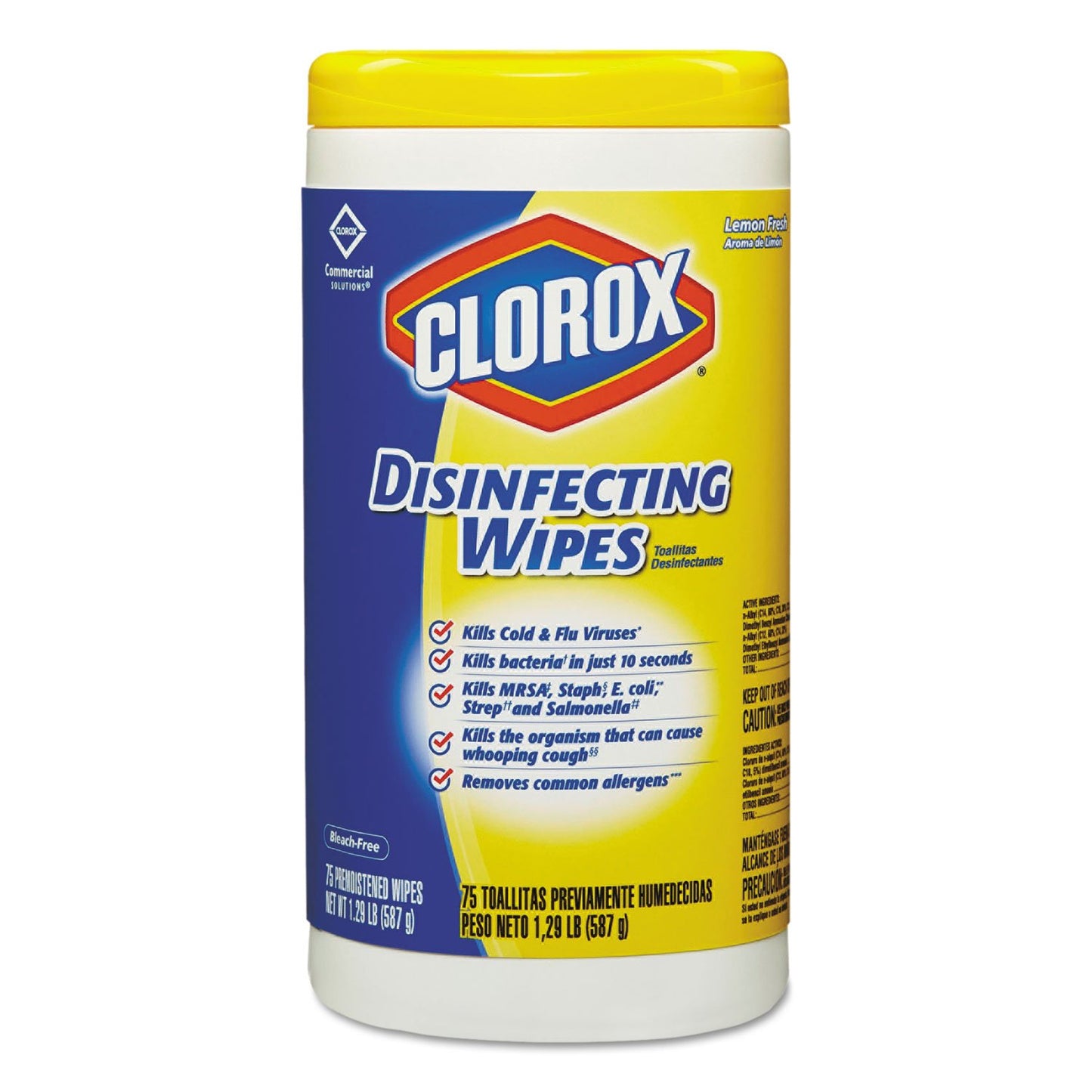 Disinfecting Wipes, 7 x 8, Fresh Scent, 75/Canister, 6/Carton