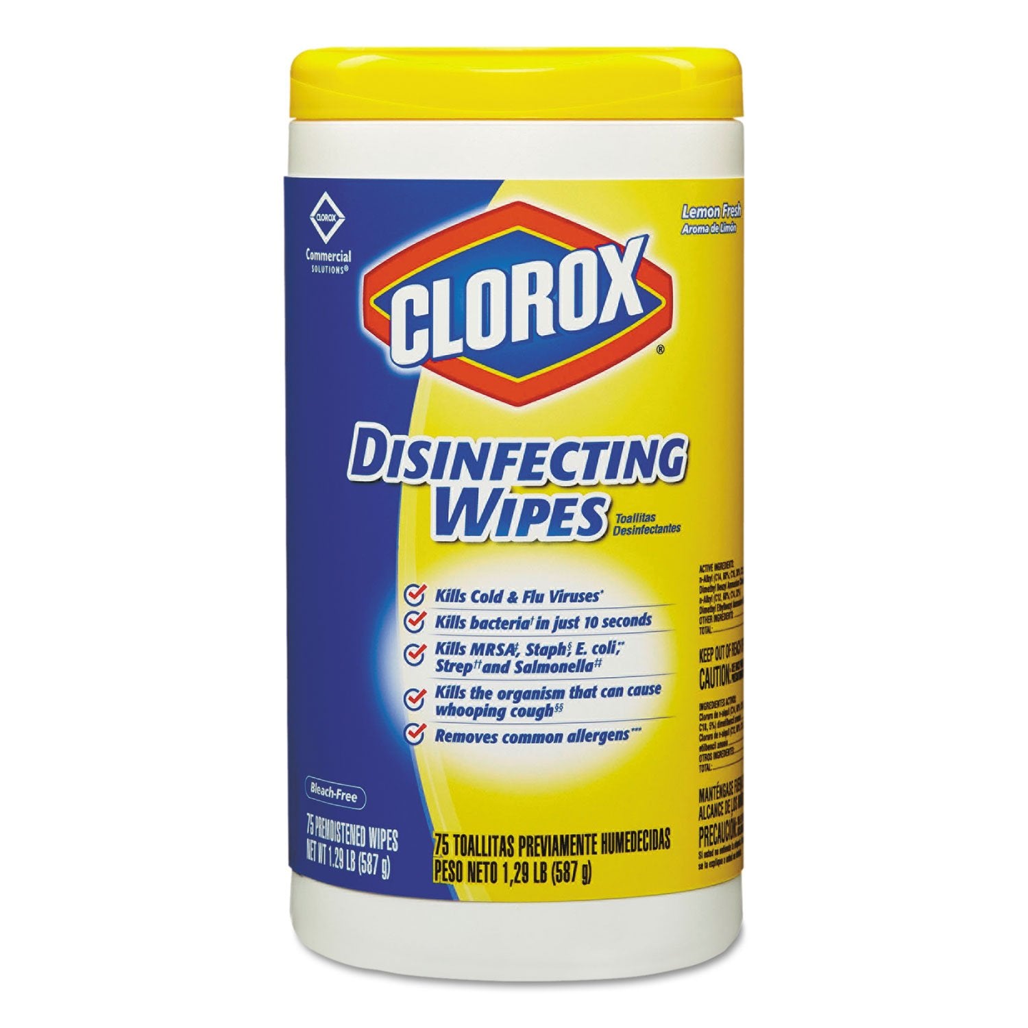 Disinfecting Wipes, 7 x 8, Fresh Scent, 75/Canister, 6/Carton