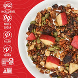 Wildway Keto Granola | Apple Cinnamon | Grain-Free, Certified Gluten-Free Cereal | Vegan, Low Carb | No Sugar Added | Paleo-Friendly | Non-GMO Fruit