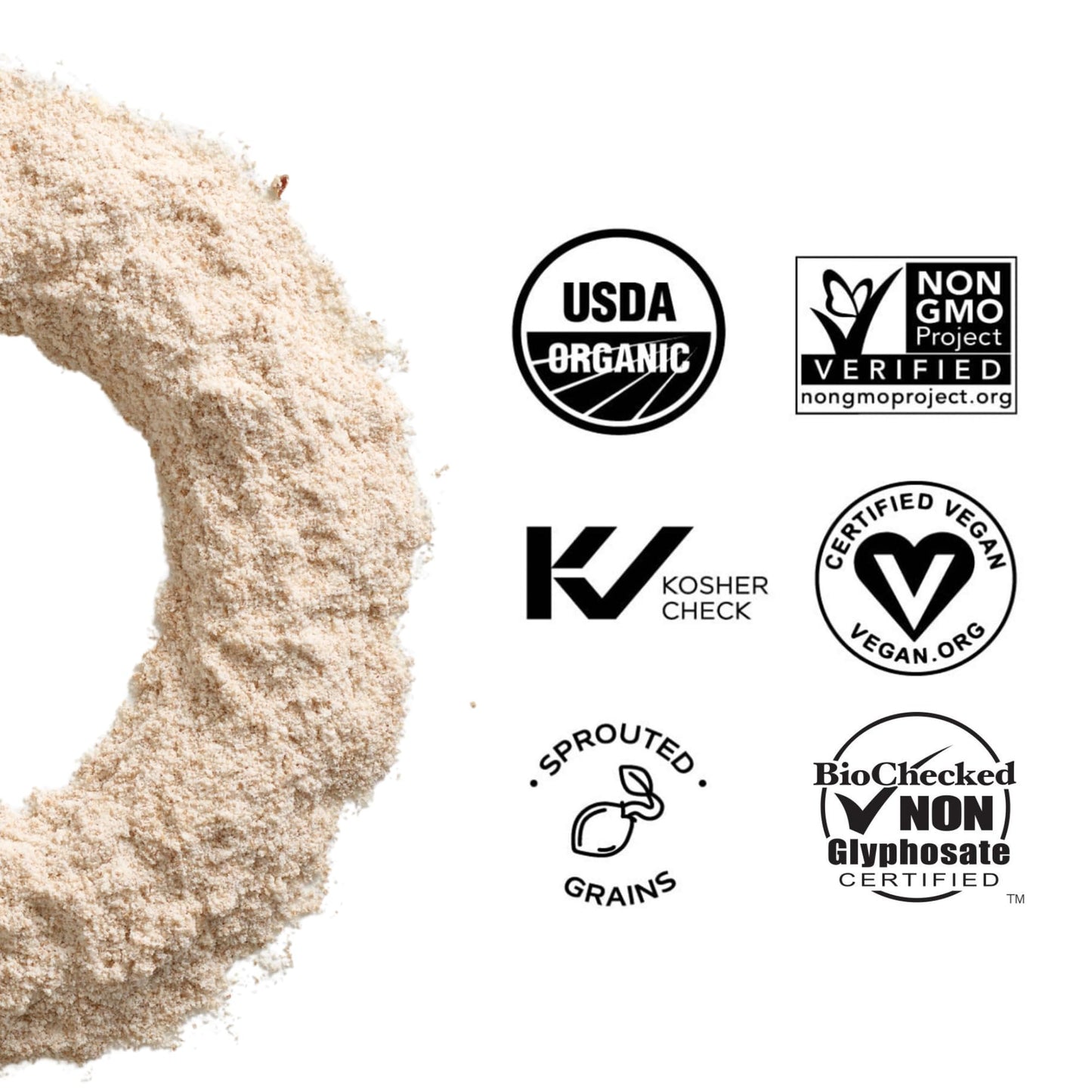 One Degree Organics Sprouted Whole Wheat Flour, Glyphosate-Free, USDA Organic, Whole Grain, High Fiber, Non-GMO, Vegan, Kosher, White Flour