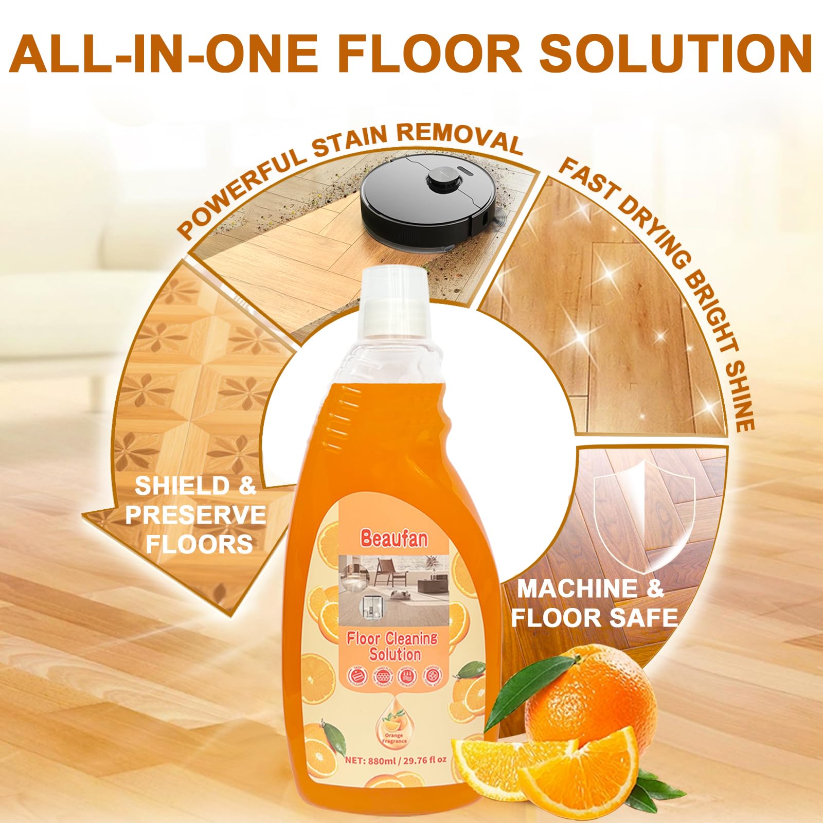 200X Concentrated Floor Cleaning Solution for All Robot Vacuum and Mop, Wet Dry Vacuums Compatible with Eufy, Roborock, Roomba, Tineco, Bissell