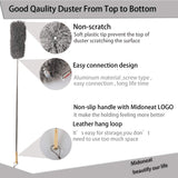 Midoneat Lambswool and Microfiber Duster, 2 Counts, Long Reach/Extendable Duster Up to 86" for Cleaning High Ceiling Fan, Interior Roof, Cobweb