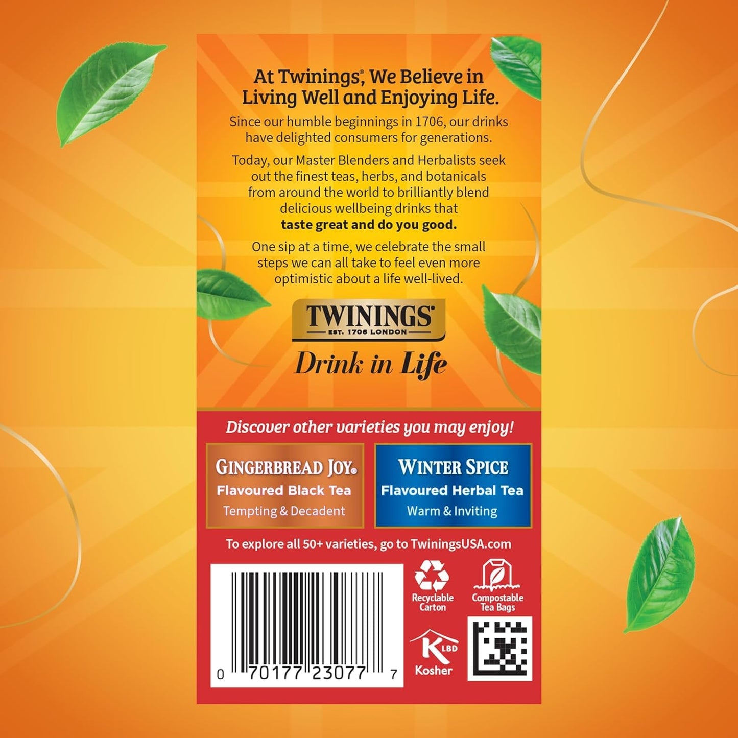 Twinings Christmas Tea - Black Tea Blended with Spicy and Aromatic Clove and Cinnamon, Tea Bags Individually Wrapped, 20 Count Ea (Pack of 2)