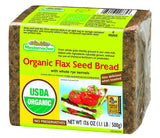 Mestemacher Organic Flax Seed Bread, 17.6 Oz - Authentic German Whole Grain Bread with Flax Seeds | High Fiber, USDA Organic, Non-GMO, Ready to Eat