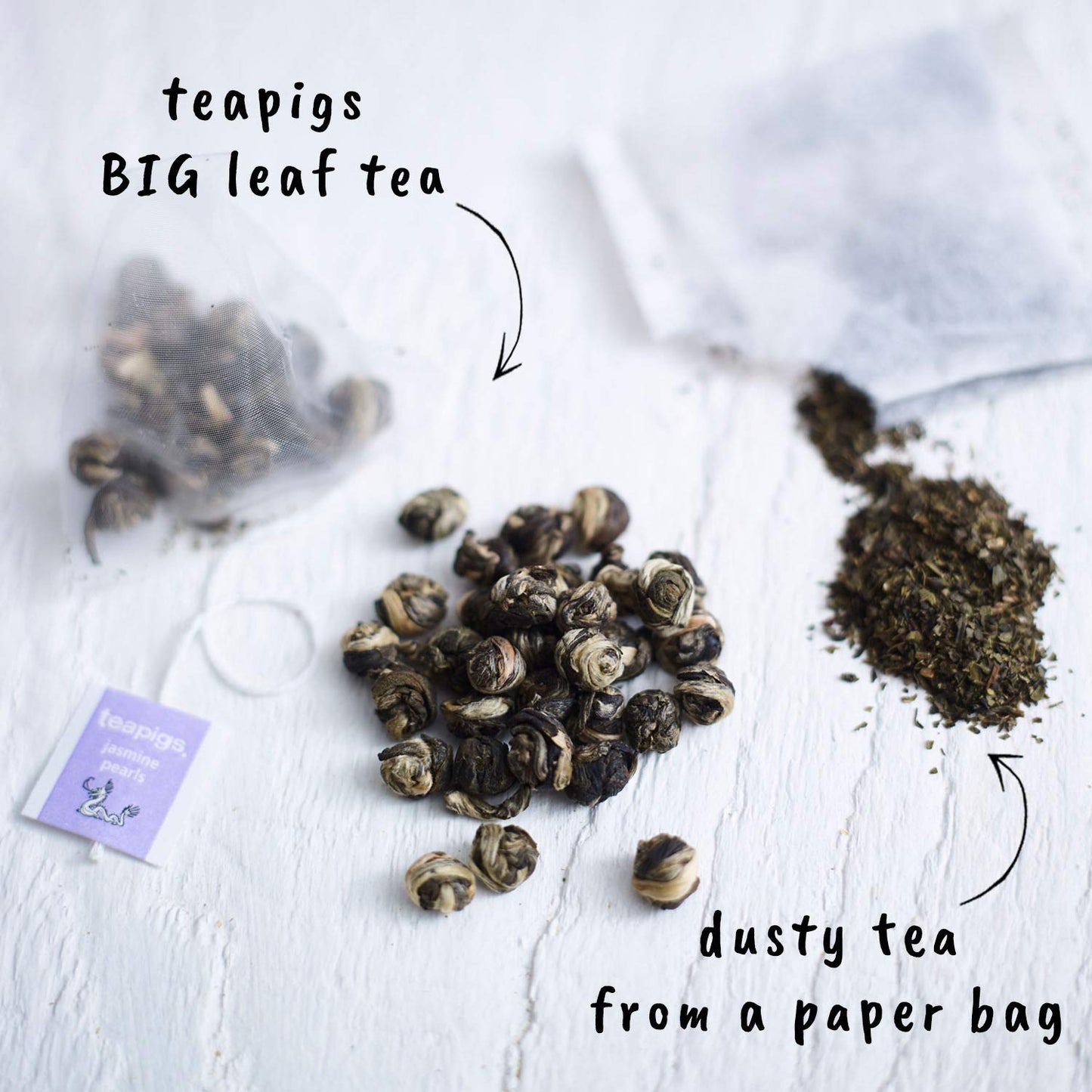 Teapigs Jasmine Pearls Tea Bags Made with Whole Leaves– 50 Count (1 Pack of 50 Teabags)