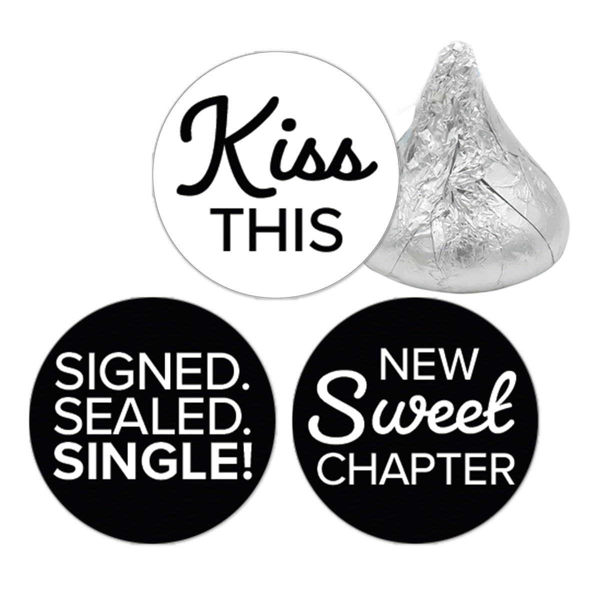 Divorce Party Candy Stickers, Signed Sealed Single, 216 Count
