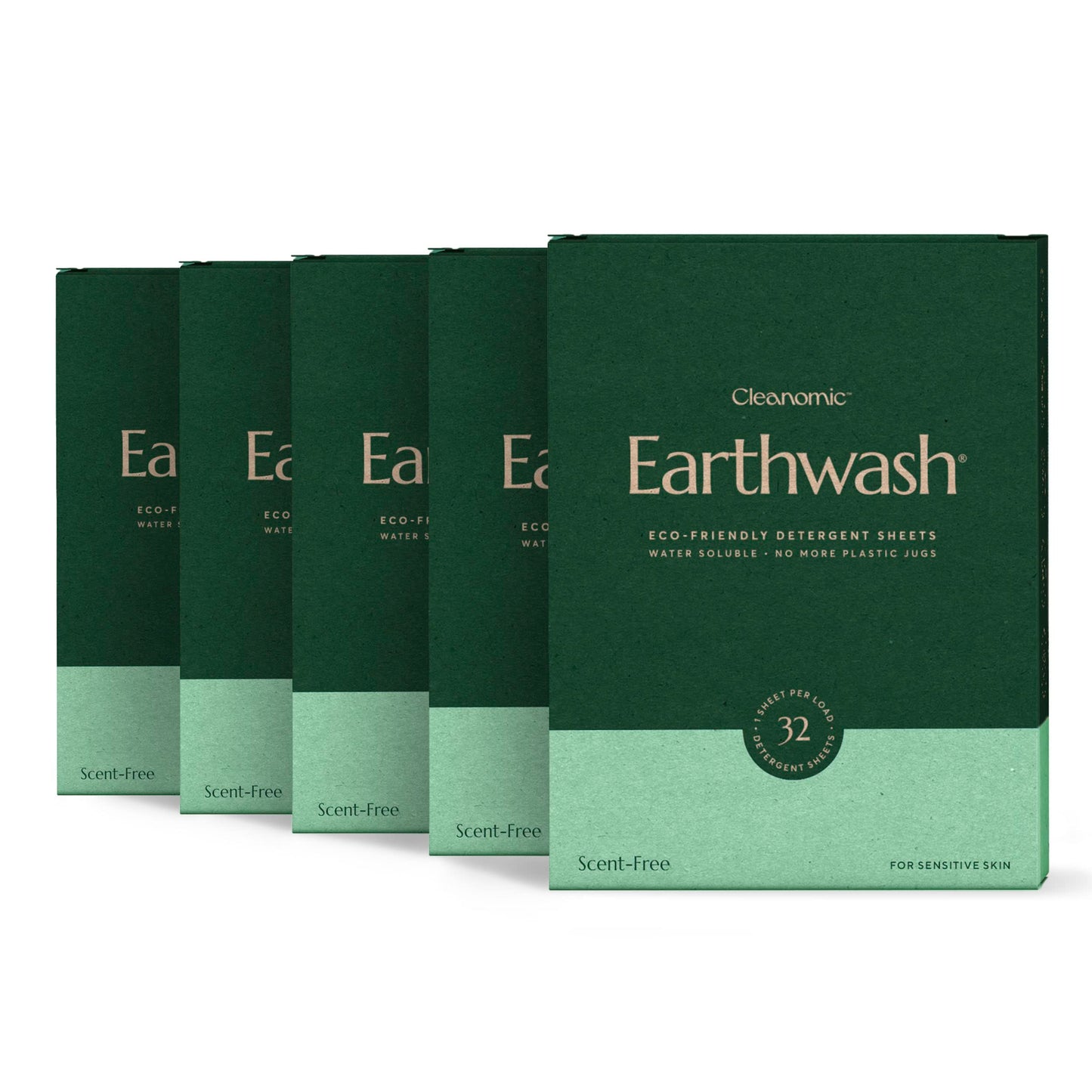 Earthwash Laundry Detergent Sheets (Up To 320 Loads) 160 Scent Free Sustainable Sanitizer Strips - Ideal for Travel & Home Liquidless Laundry by