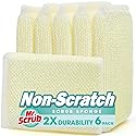 Sponges Kitchen Scrub Dish Sponge Scouring Pad, 6 Pads Cleaning Brush Dishwasher Soap Supplies, Dishwashing Dinnerware Towels Sink Pan Pot Cloth Rags