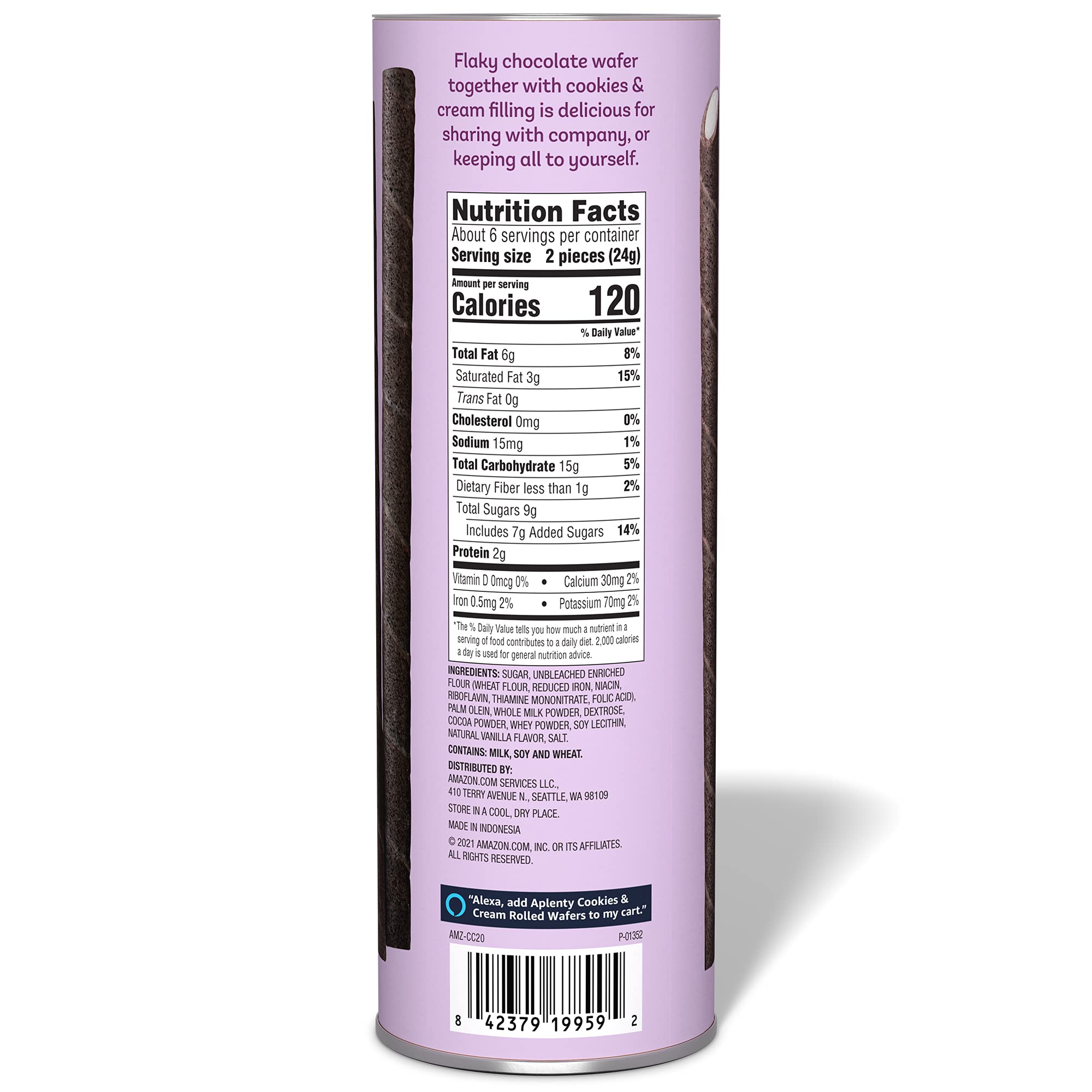 Amazon Brand - Aplenty, Cookies & Cream Rolled Wafers, 5 oz