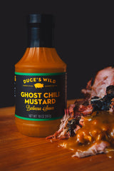 Duce’s Wild Barbecue Wild Ghost Chili Mustard Sauce - Sweet & Spicy Mustard BBQ Sauce with Ghost Chili & Chipotle Peppers - Bold Grilling & Smoking