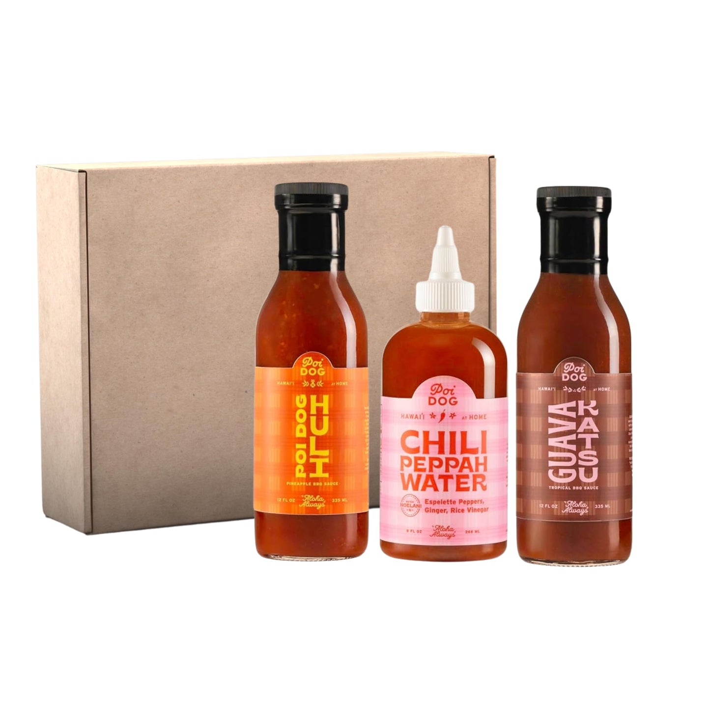 Poi Dog - BBQ Sauce Gift Set - Chili Peppah Water, Huli & Guava Katsu