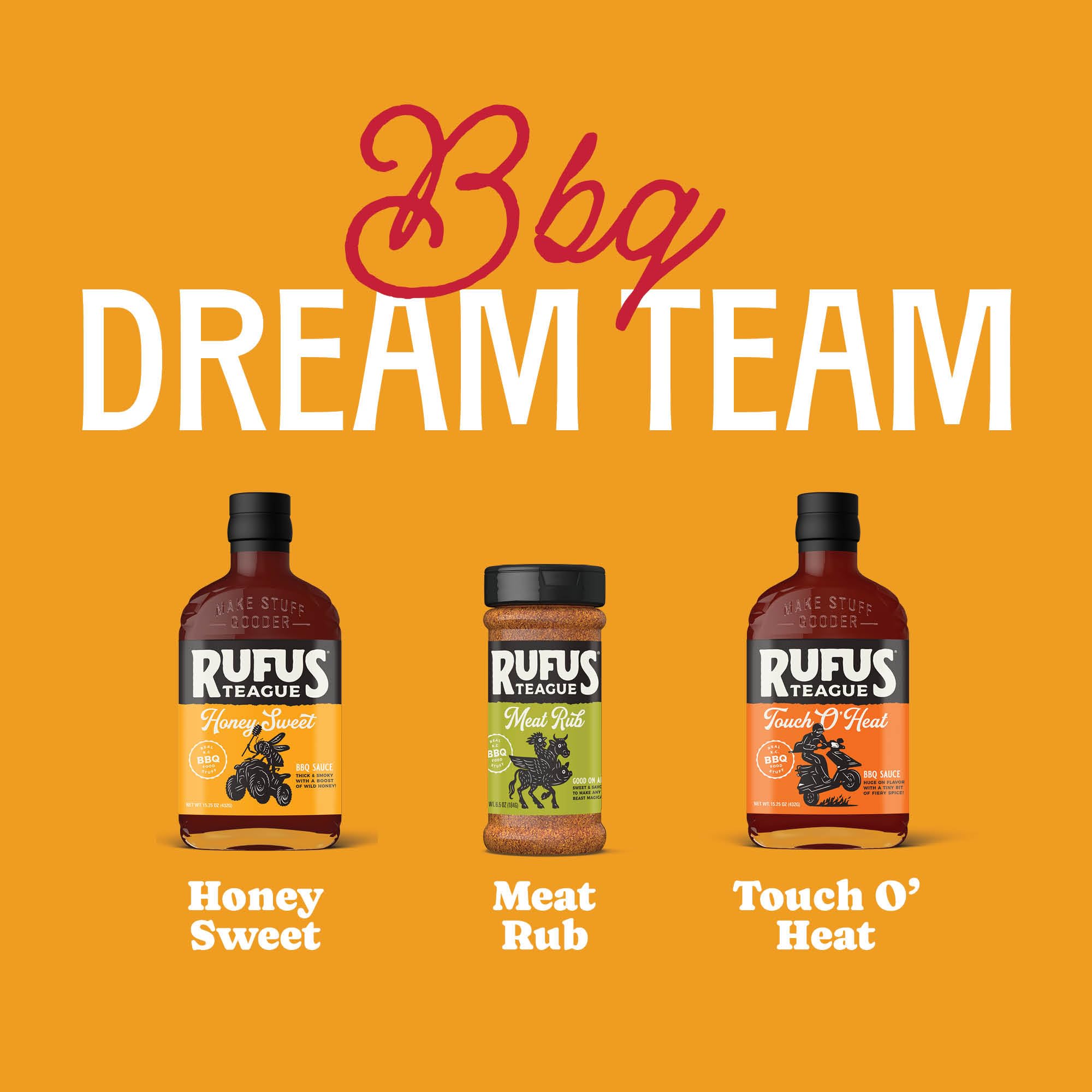 Rufus Teague BBQ Sauce and Rub Cooking Gift Set, Saucin' & Rubbin' 3pk Tote