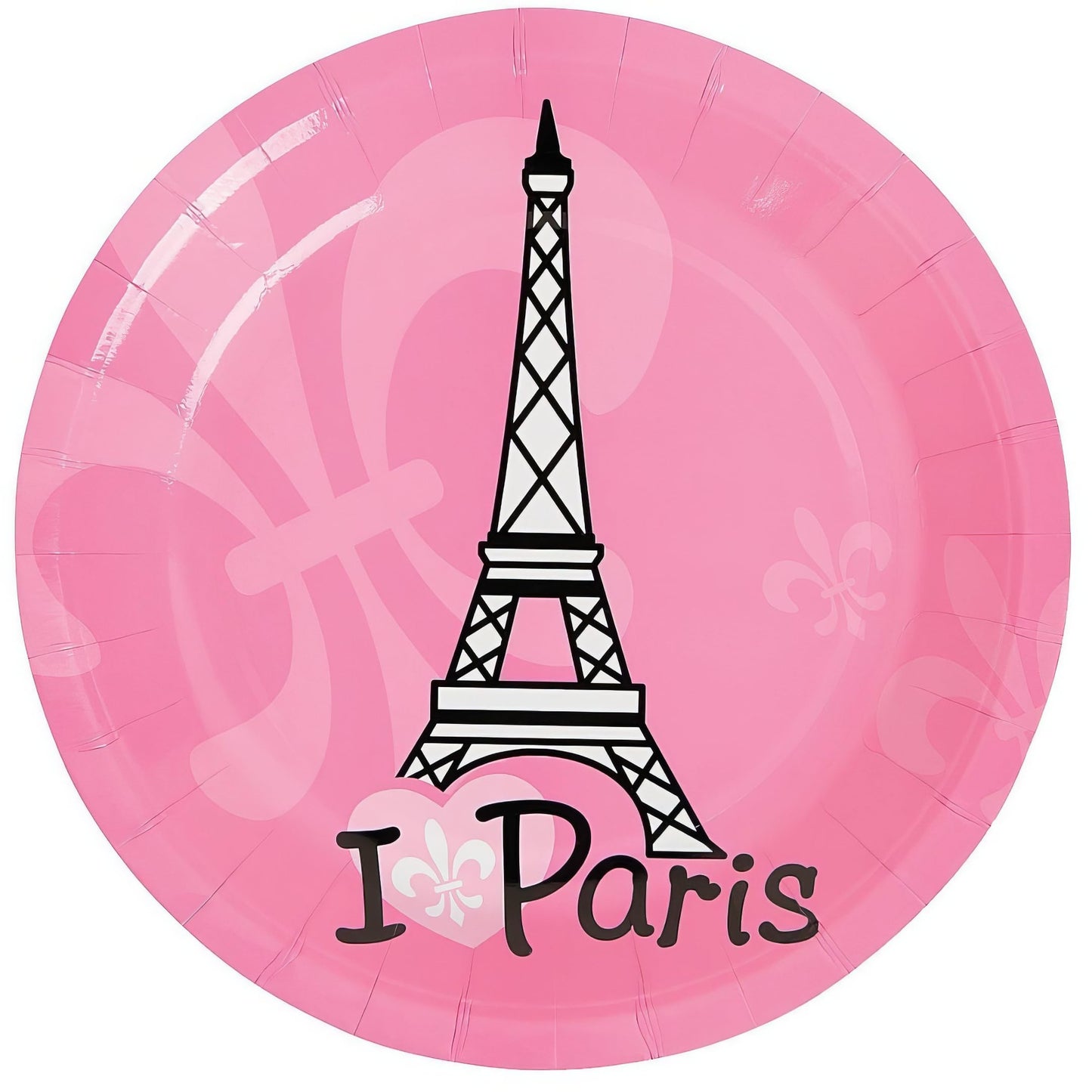 Fun Express Perfectly Paris Party Eiffel Tower Paper Dessert Plates - Multicolor Eiffel Tower Theme Party Decorations Disposable Paper Plates