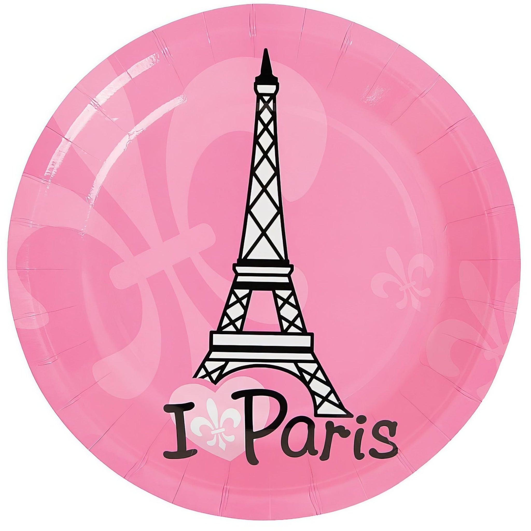 Fun Express Perfectly Paris Party Eiffel Tower Paper Dessert Plates - Multicolor Eiffel Tower Theme Party Decorations Disposable Paper Plates