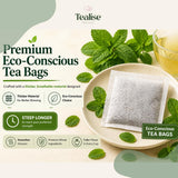 Organic Spearmint Tea Bags 100 Count - Spearmint Herbal Tea - Caffeine Free Mint Tea - Fresh, Smooth and Naturally Refreshing - Eco-Conscious