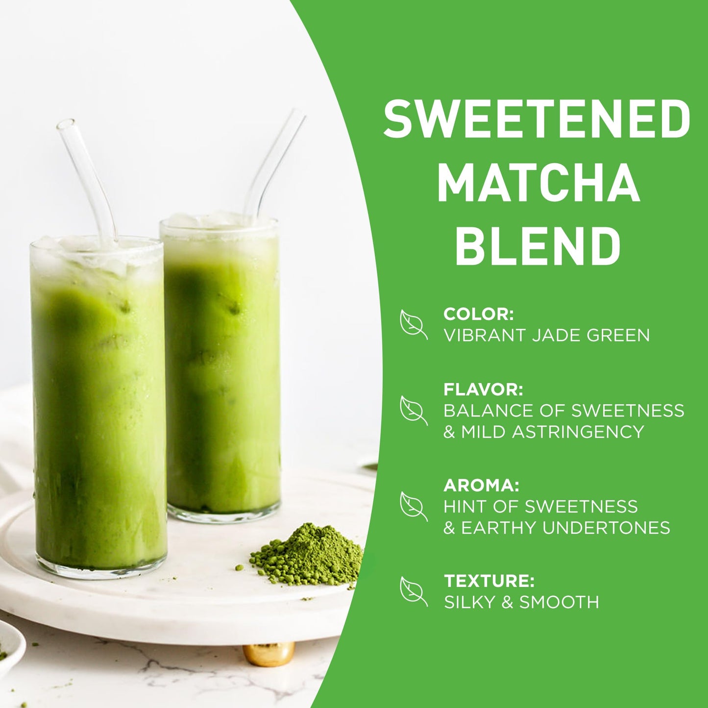 Aiya Sweetened Matcha Blend Powder - Matcha Latte Powder With Antioxidant-Rich Japanese Green Tea & Pure Cane Sugar - Ideal for Smoothies, Lattes