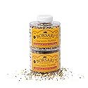 Borsari Cracked Pepper Seasoning Blend 2-Shaker Gift Set - Fresh Cracked Black Pepper Seasoned Salt Blend with Garlic & Red Pepper Flakes - Gourmet