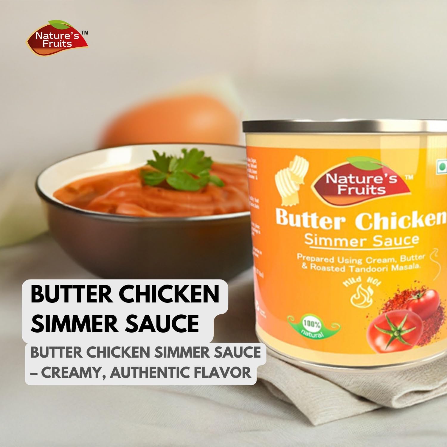 Butter Chicken Simmer Sauce - 29 oz - Creamy Tomato-Based Indian Sauce - Ready-to-Cook for Chicken or Paneer - Ideal for Restaurants & Catering