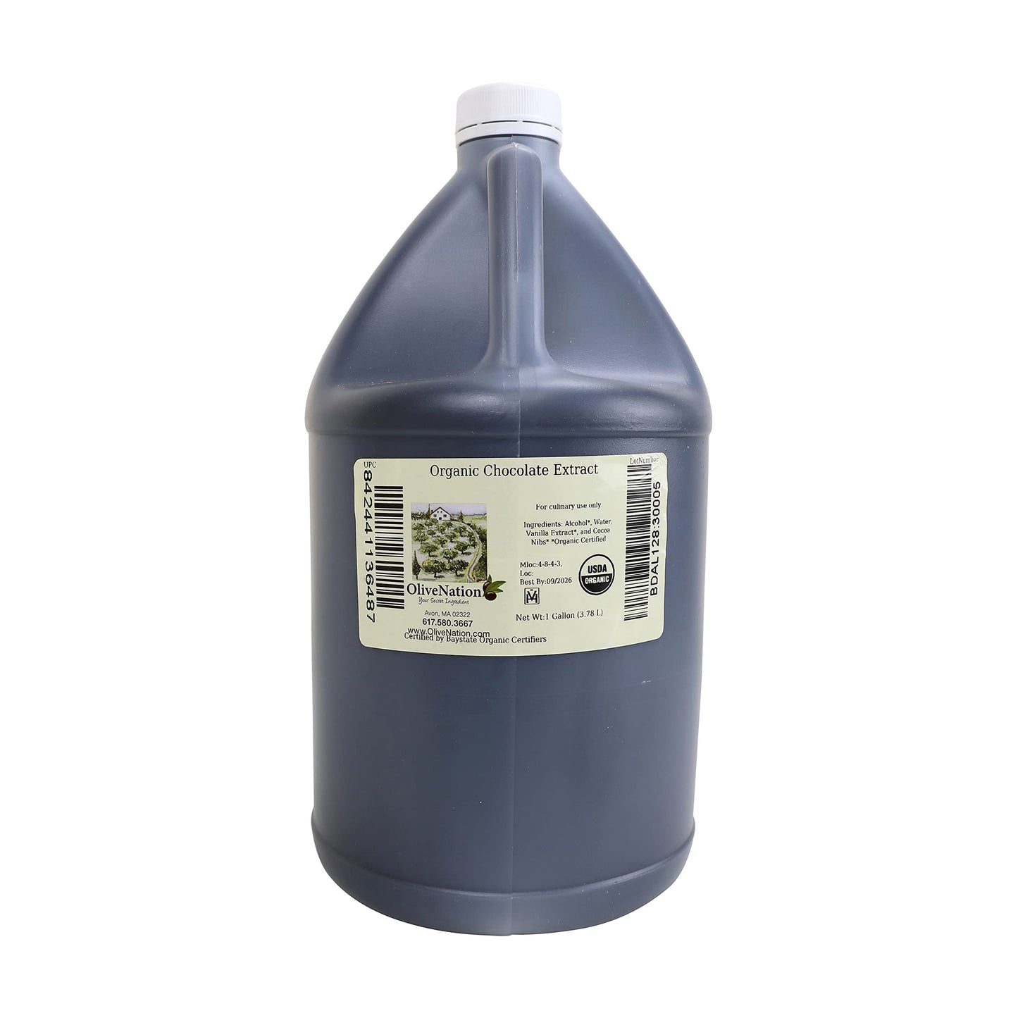 OliveNation Chocolate Extract Organic Flavoring, Rich Chocolate Flavor for Baked Goods, Sauces, Fillings, PG Free, Non-GMO, Gluten Free, Kosher, Vegan